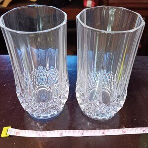 Set of 2 - BEAUTIFUL Crystal Glasses Tumblers 5" STUNNING! NEW *READ*